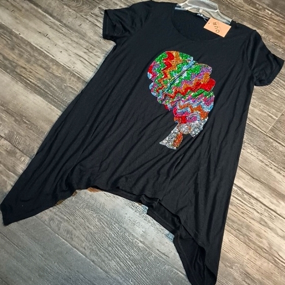 Colorful Patterned Graphic Tee - Short Sleeve - Picture 2 of 5